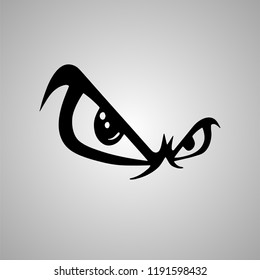 Cartoon angry eyes. Vector.