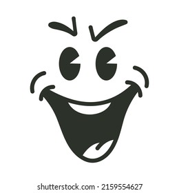 Cartoon angry face emotion vector illustration isolated on a white background.