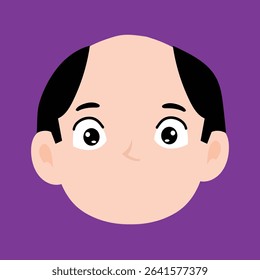 Cartoon Angry face expressions of bald men cartoon illustrations. 