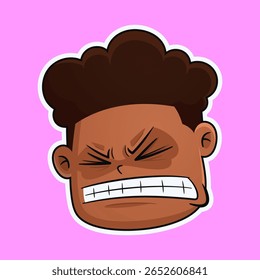 Cartoon Angry Face Frustrated and Furious Emoji Expression Vector