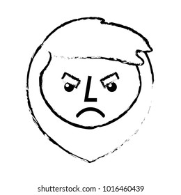 cartoon angry face man beard character