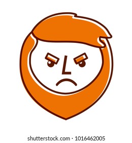 cartoon angry face man beard character
