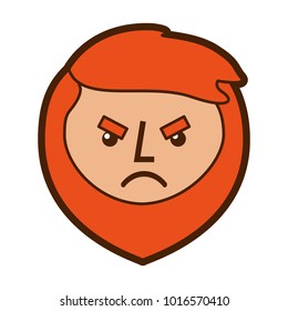 cartoon angry face man beard character