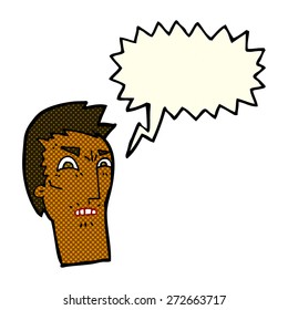 cartoon angry face with speech bubble