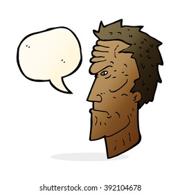 caricatura de cara enfurecida con burbuja de discursos