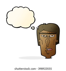 cartoon angry face with thought bubble
