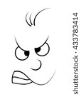 cartoon angry face vector symbol icon design. illustration isolated on white background