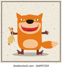 Cartoon Angry Fox