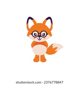 cartoon angry fox illustration with glasses