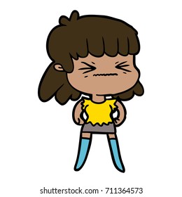 cartoon angry girl