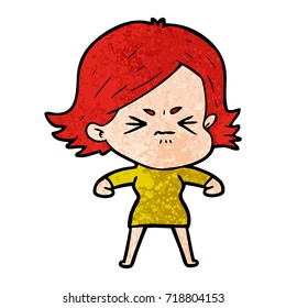 cartoon angry girl