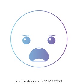 cartoon angry head kawaii character