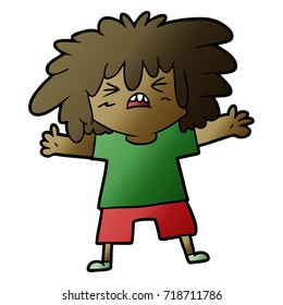 cartoon angry kid