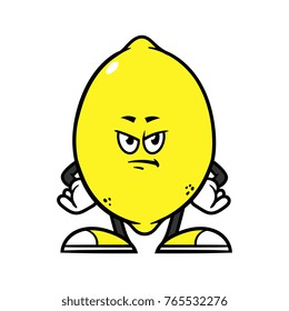 Cartoon Angry Lemon Character