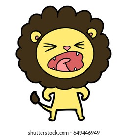 león furioso de caricatura