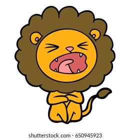 cartoon angry lion