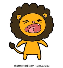 león furioso de caricatura