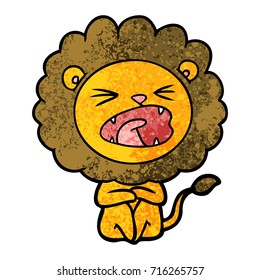 león furioso de caricatura