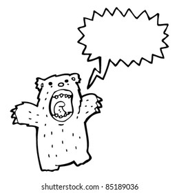 cartoon angry little bear