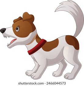 Cartoon angry little dog barking