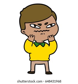 caricatura de un hombre enojado