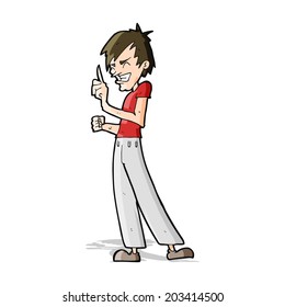caricatura de un hombre enojado discutiendo