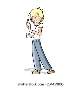 caricatura de un hombre enojado discutiendo