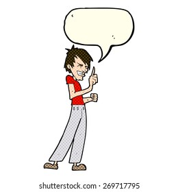 cartoon angry man arguing with speech bubble