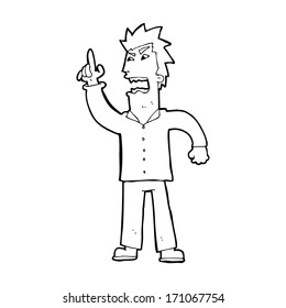 cartoon angry man making point
