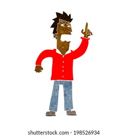 cartoon angry man making point