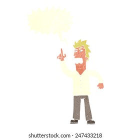 cartoon angry man making point with speech bubble