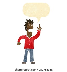 cartoon angry man making point with speech bubble