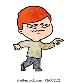 cartoon angry man pointing