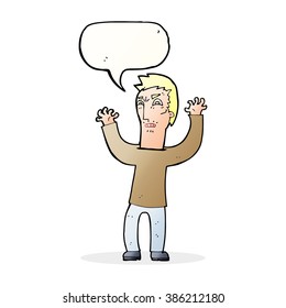 cartoon angry man with speech bubble