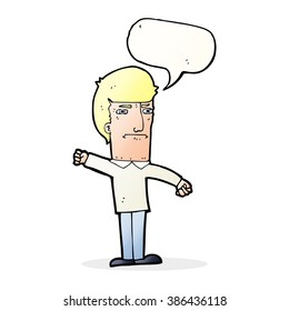 cartoon angry man with speech bubble