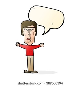 Cartoon wütend Mann mit Sprachblase