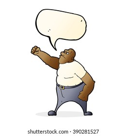 cartoon angry man with speech bubble