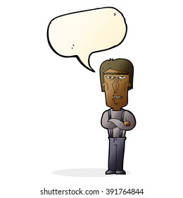 cartoon angry man with speech bubble