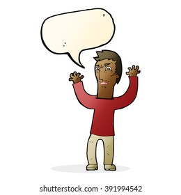 cartoon angry man with speech bubble