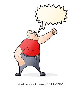 cartoon angry man with speech bubble