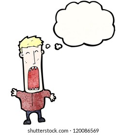 caricatura de un hombre enojado con burbuja de pensamientos