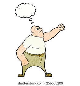 cartoon angry man with thought bubble