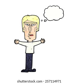 cartoon angry man with thought bubble