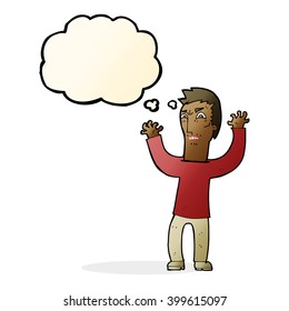 cartoon angry man with thought bubble