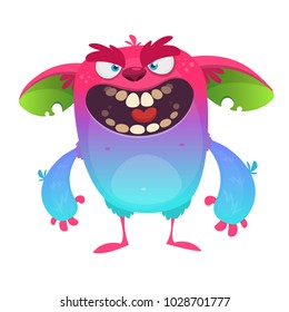 Cartoon angry monster character. Vector illustration for Halloween