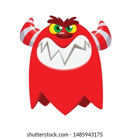 Cartoon angry monster. Halloween illustration of scary monster