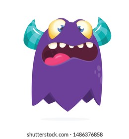 Cartoon angry monster. Halloween illustration of scary monster