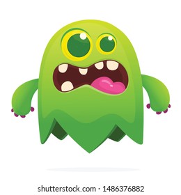 Cartoon angry monster. Halloween illustration of scary monster