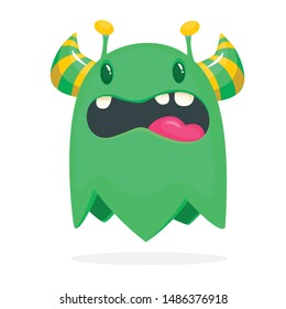 Cartoon angry monster. Halloween illustration of scary monster