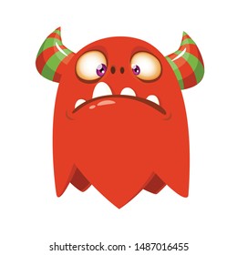 Cartoon angry monster. Halloween illustration of scary monster. Vector
